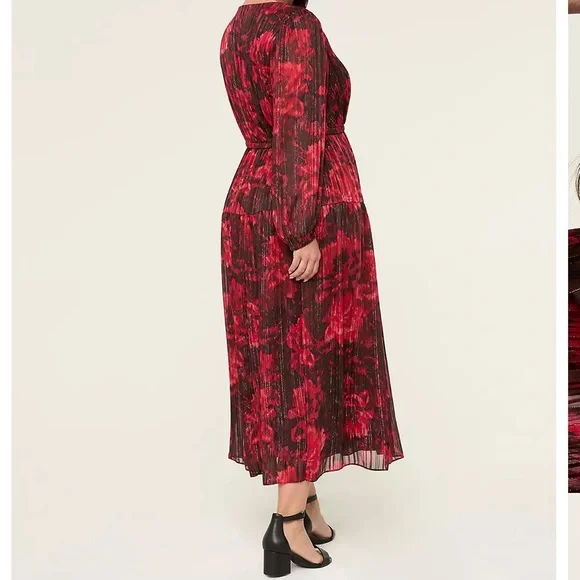 Lane Bryant UEC Women’s Size 16 Red and Black Abstract Floral Maxi Dress - Picture 2 of 13